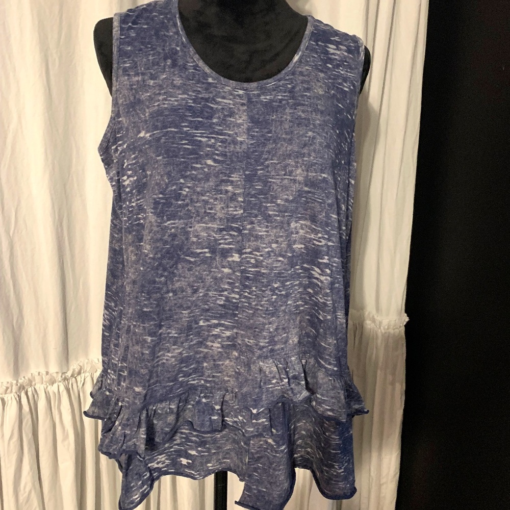 Vince Camuto blue top tank tee size 1x slight burnout shirt from Dillards
